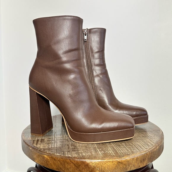 Steve Madden Womens Felicity Faux Leather Square Toe Ankle Boots Size 7.5 - Picture 2 of 7